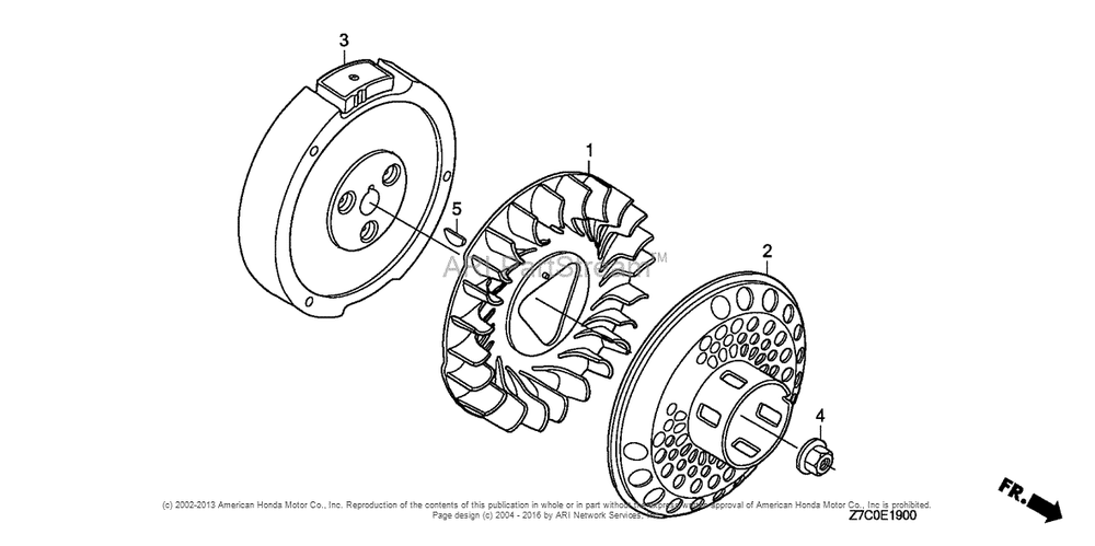 Flywheel Diagram and Parts List for GX270UH (typeQXC9)(GCAGH-0000001) Honda Engine