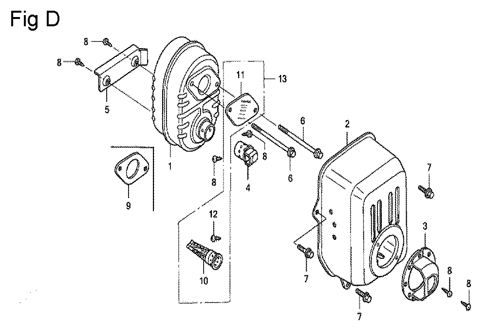 Fig-4 Diagram and Parts List for GC135 Type SHE2 Honda Engine