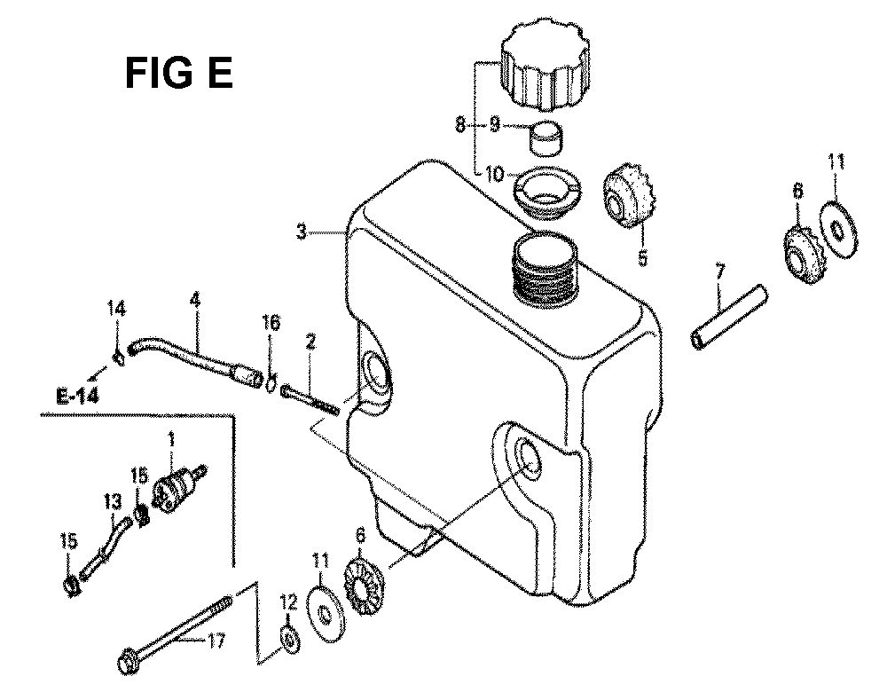 Fig-12 Diagram and Parts List for GXV340K2 Type DNG4 Honda Engine