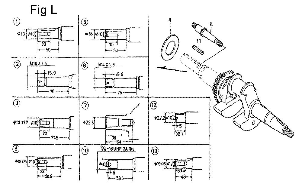 Fig-12 Diagram and Parts List for GC160A Type QHE Honda Engine