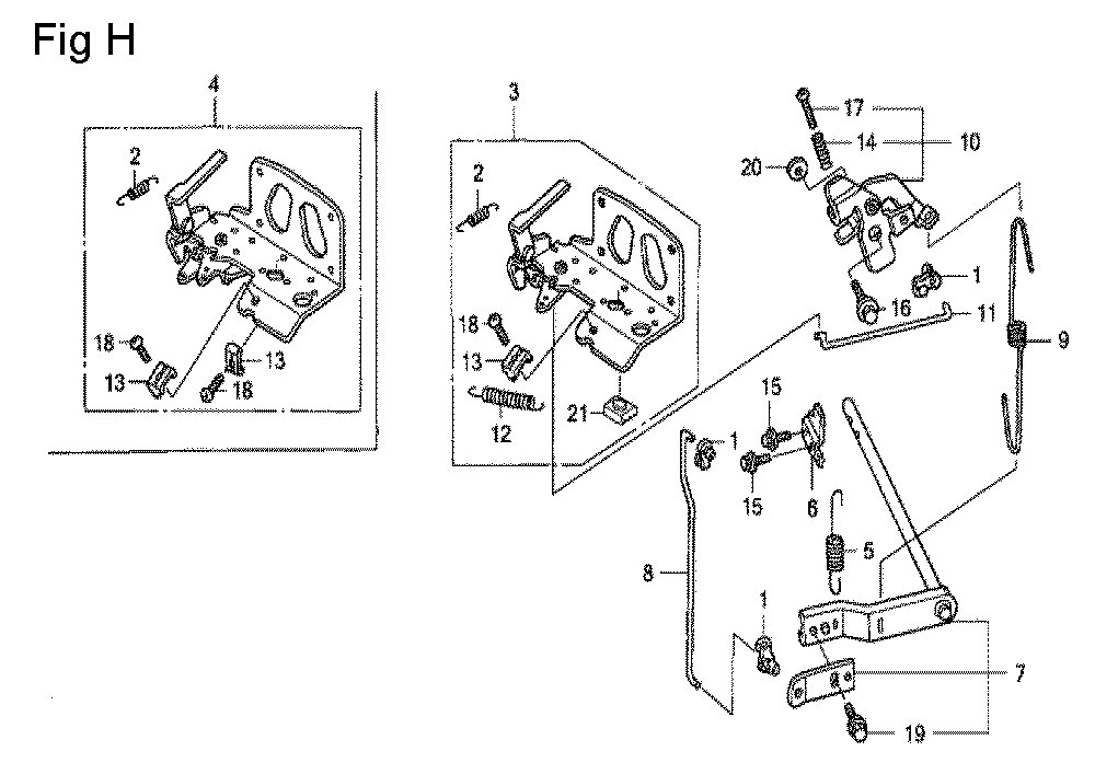 Fig-8 Diagram and Parts List for GCV530 Type QEA Honda Engine