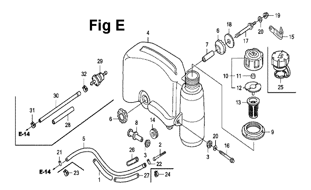Fig-7 Diagram and Parts List for GXV160UH2 Type N1F2 Honda Engine