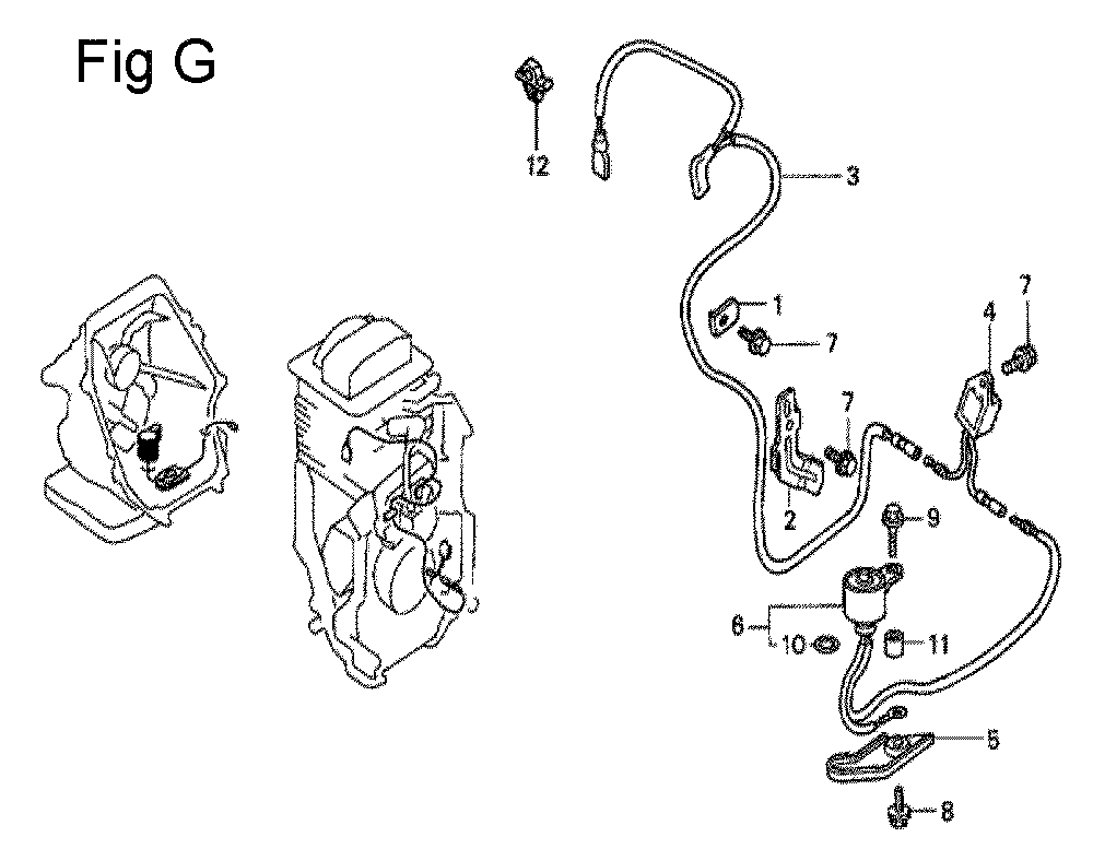 Fig-7 Diagram and Parts List for GC135 Type VXU Honda Engine