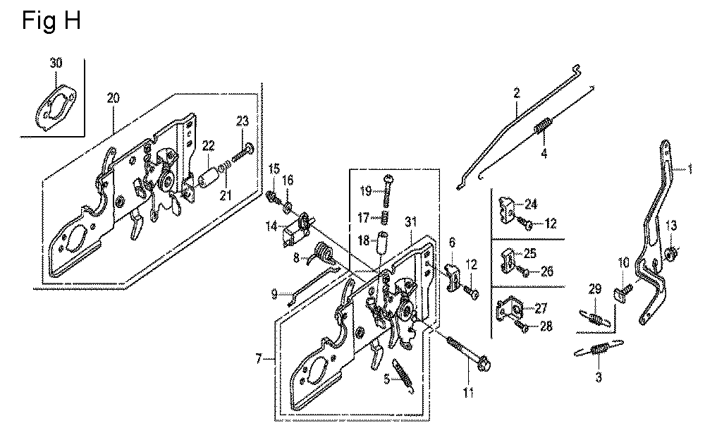 Fig-8 Diagram and Parts List for GCV160LA0 Type SBT Honda Engine