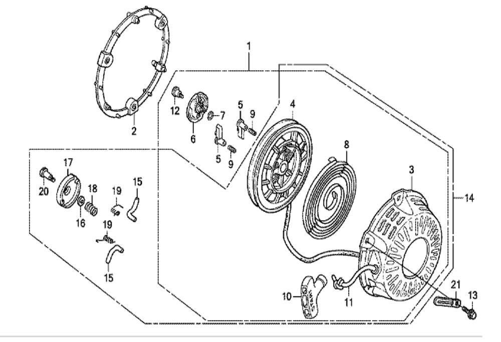 Fig-0 Diagram and Parts List for GX200T Type VGS5 Honda Engine