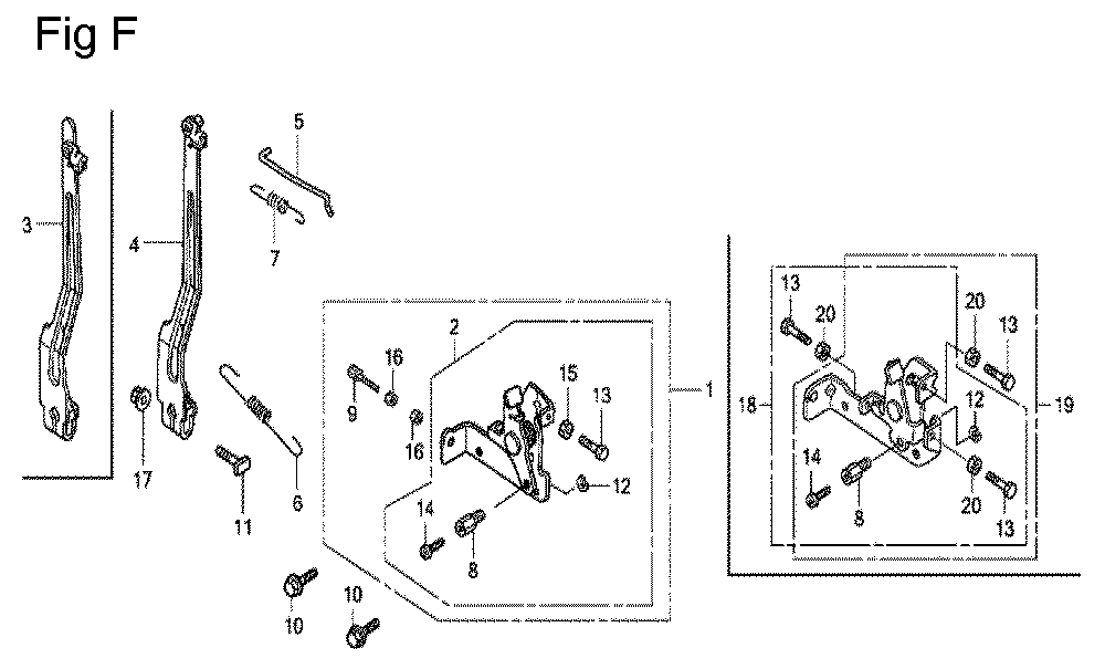 Fig-7 Diagram and Parts List for GX100U Type KRS2 Honda Engine