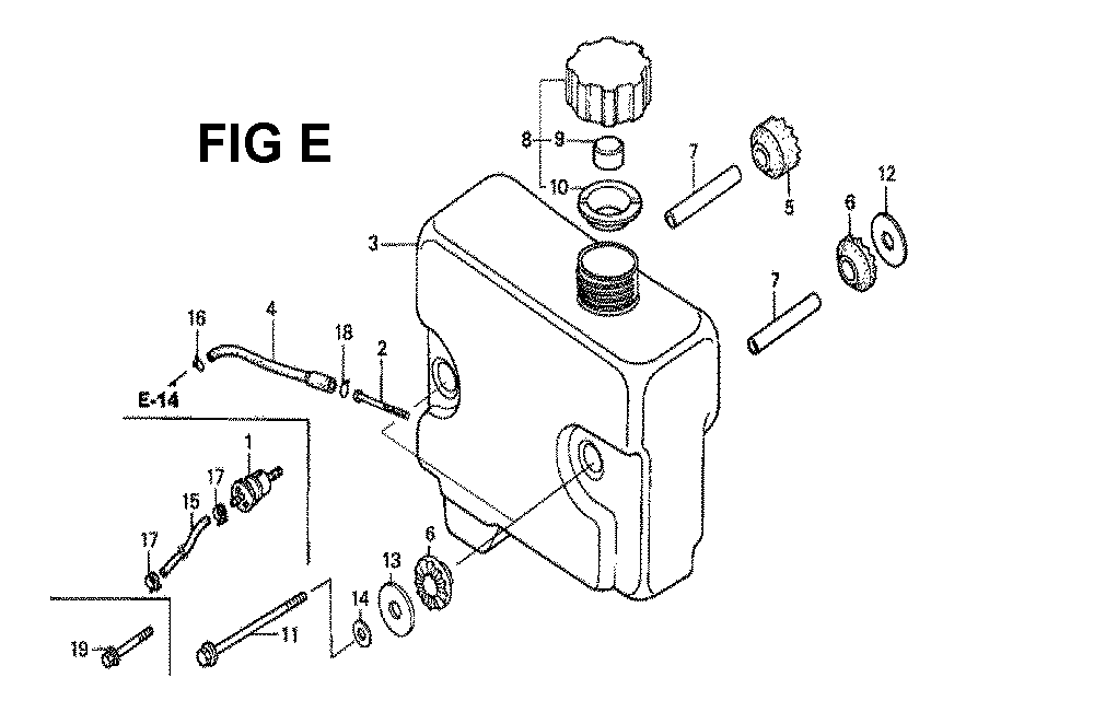 Fig-14 Diagram and Parts List for GXV340 Type DX2 Honda Engine