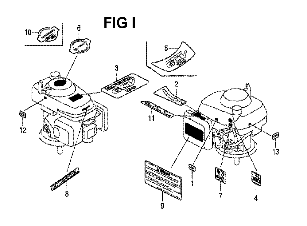 Fig-9 Diagram and Parts List for GCV190LA Type S3L Honda Engine