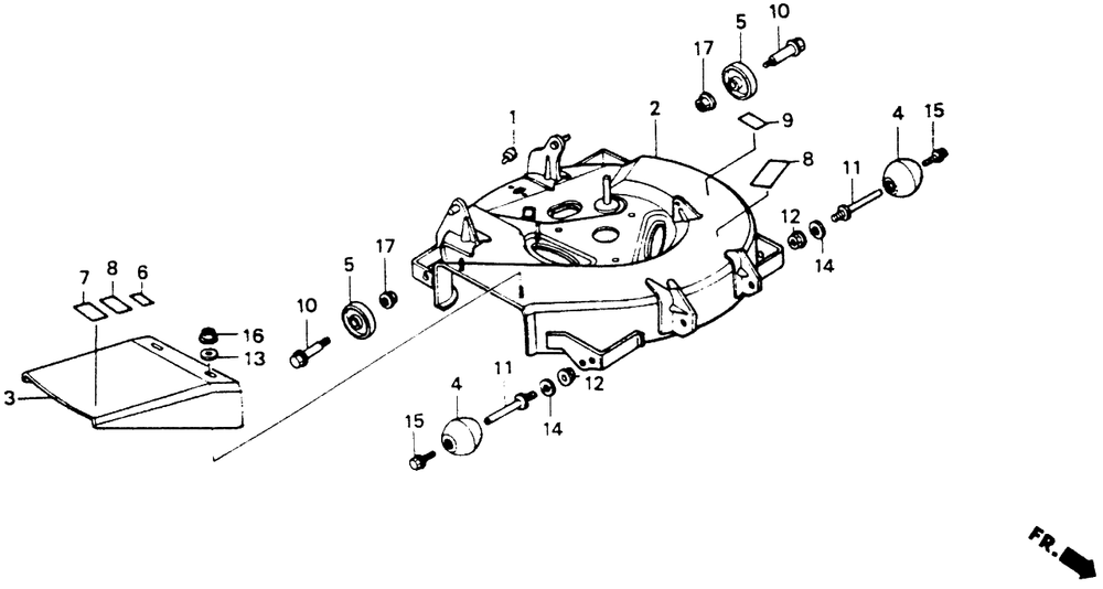 Cutter Housing (Cd3009) Diagram and Parts List for CD3009 (Type  A)(RAF-0000001 - 9999999) Honda Lawn Tractor Accessories