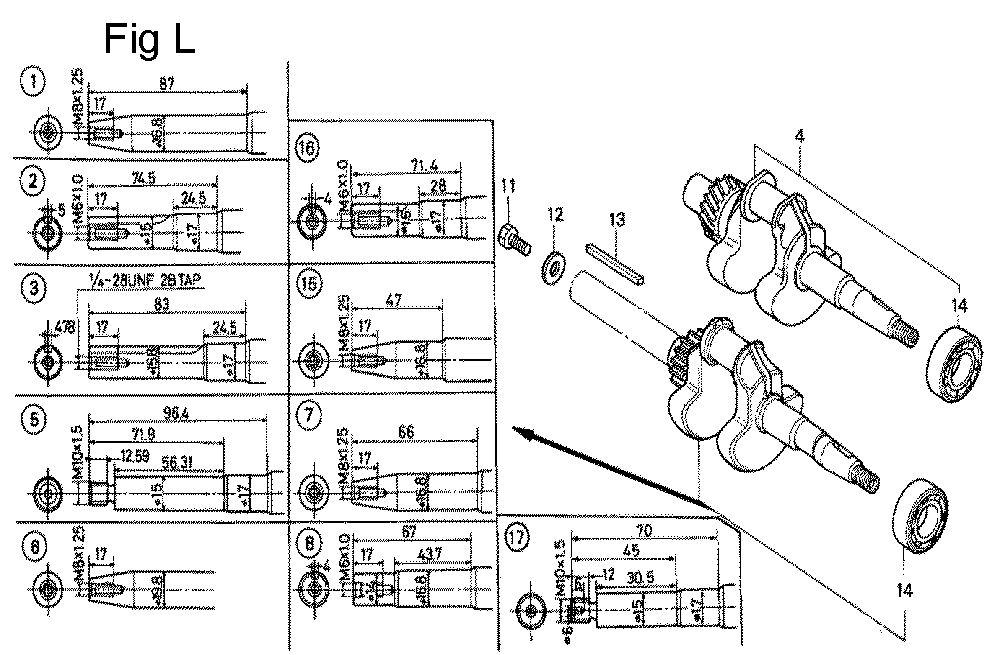 Fig-12 Diagram and Parts List for G100K2 Type MMB Honda Engine
