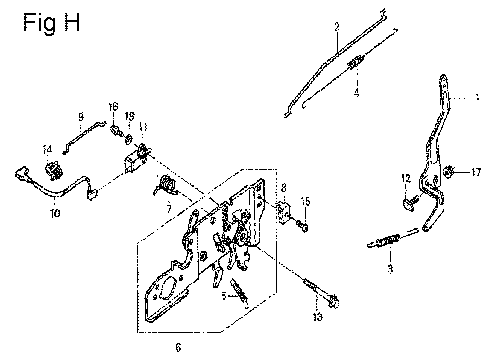 Fig-8 Diagram and Parts List for GSV190A Type N1U Honda Engine