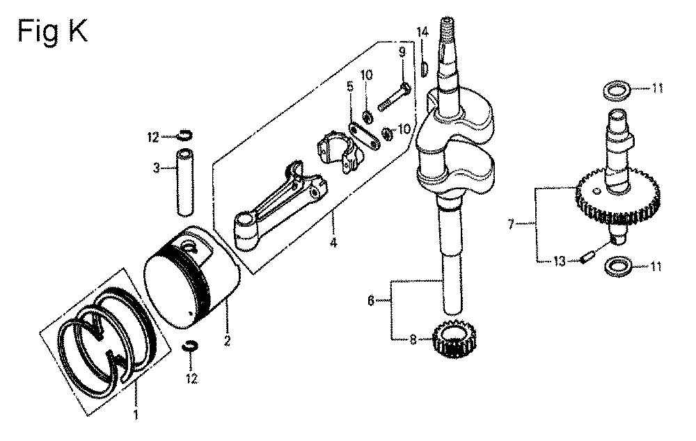 Fig-11 Diagram and Parts List for GV150K1 Type SMA Honda Engine