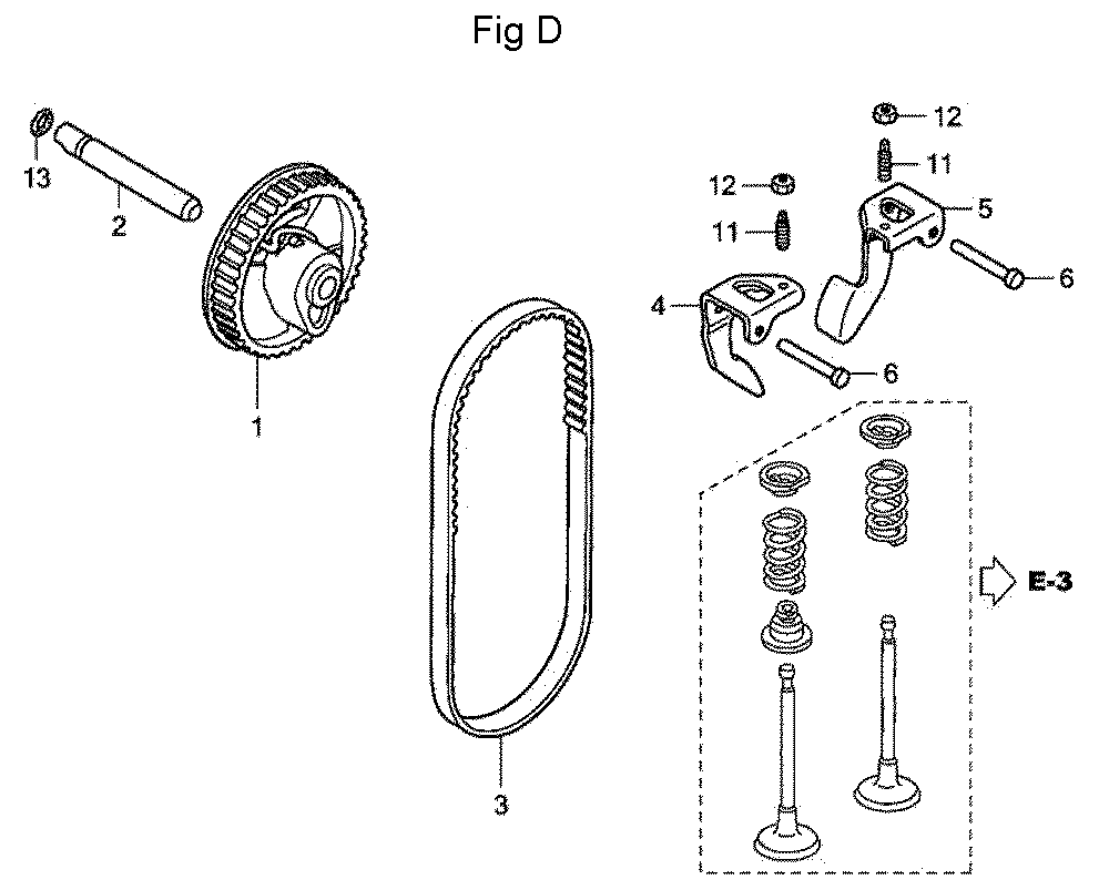 Fig-4 Diagram and Parts List for GC160A Type VHA Honda Engine