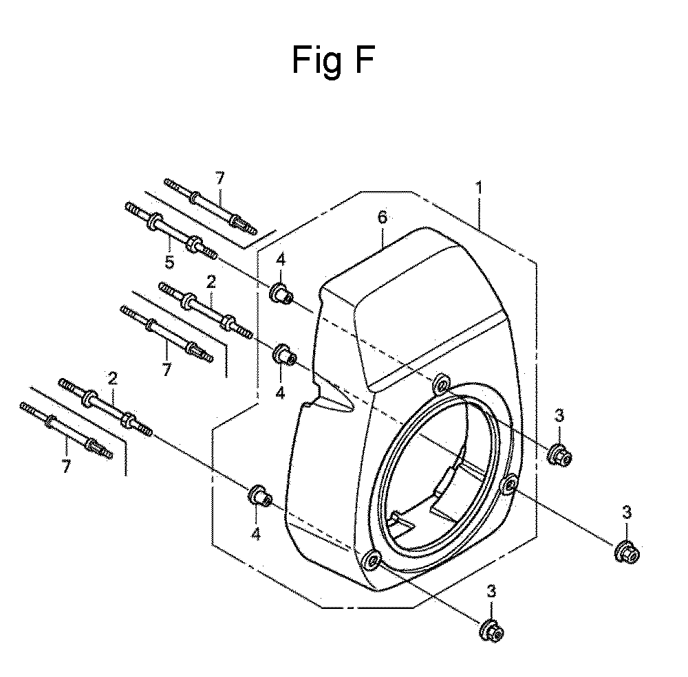 Fig-6 Diagram and Parts List for GC160 Type QHA2 Honda Engine