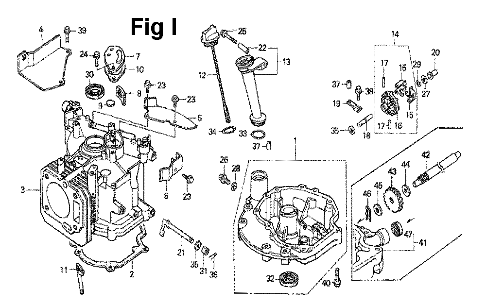 Fig-8 Diagram and Parts List for GXV140 Type N2 Honda Engine