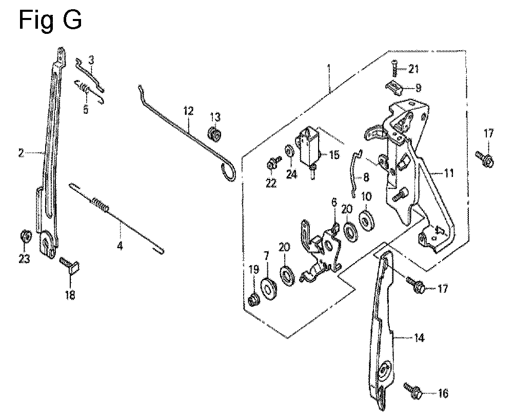 Fig-7 Diagram and Parts List for GC160 Type QHP7 Honda Engine