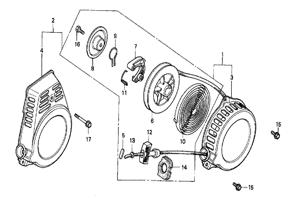 Fig-0 Diagram and Parts List for G100 Type SH Honda Engine