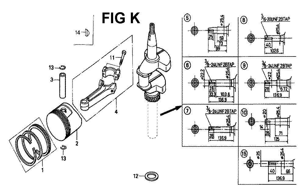 Fig-2 Diagram and Parts List for GXV160K1 Type N1E Honda Engine