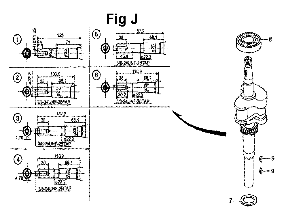 Fig-11 Diagram and Parts List for GXV140 Type A2G Honda Engine