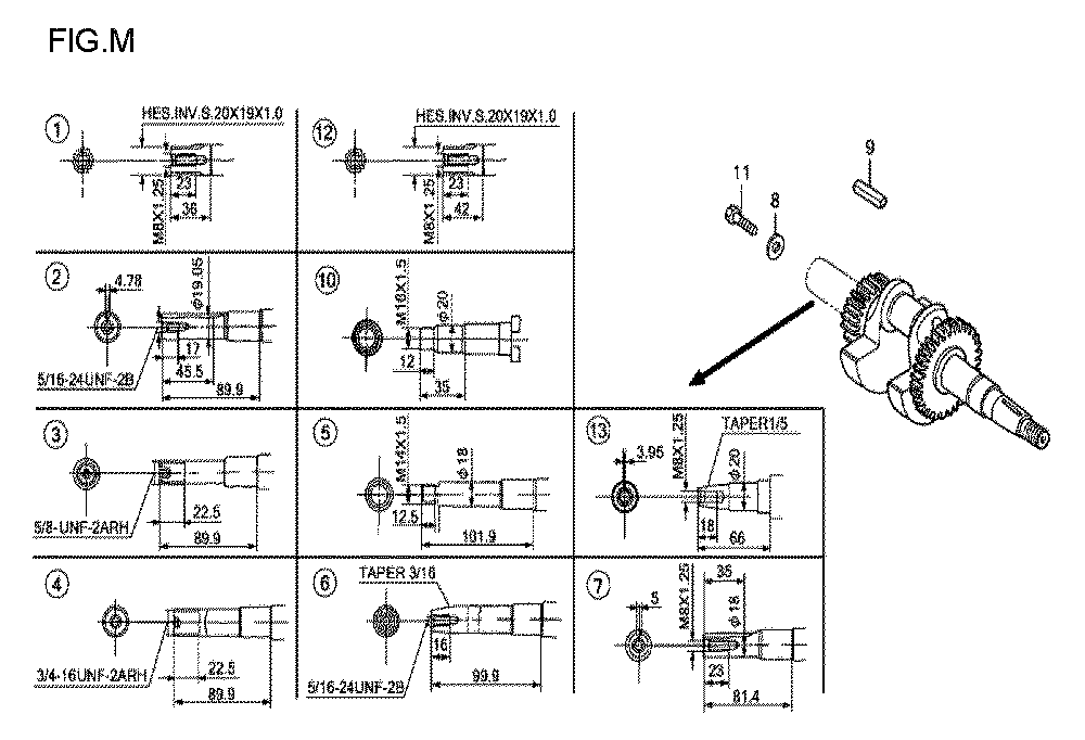 Fig-13 Diagram and Parts List for GX120T1 Type QDBR Honda Engine