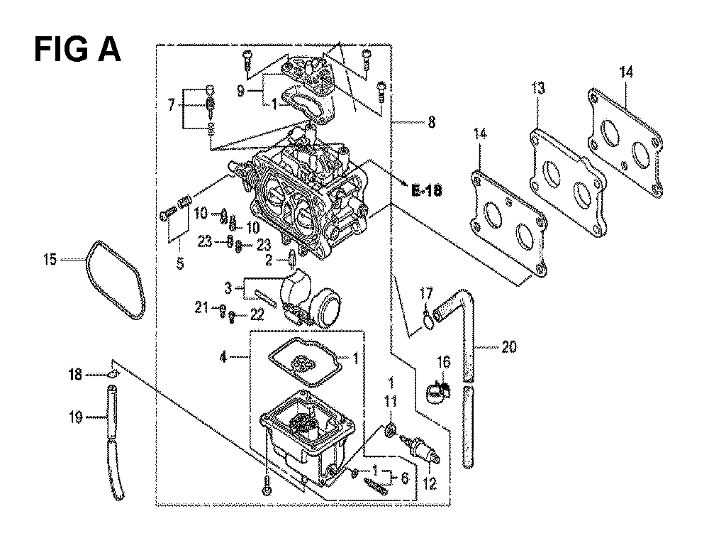 Fig-2 Diagram and Parts List for GXV520U Type QEA3 Honda Engine