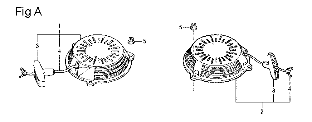 Fig-1 Diagram and Parts List for GCV160LA Type N5AF Honda Engine
