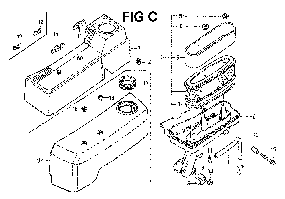 Fig-6 Diagram and Parts List for GXV160 Type N1C Honda Engine