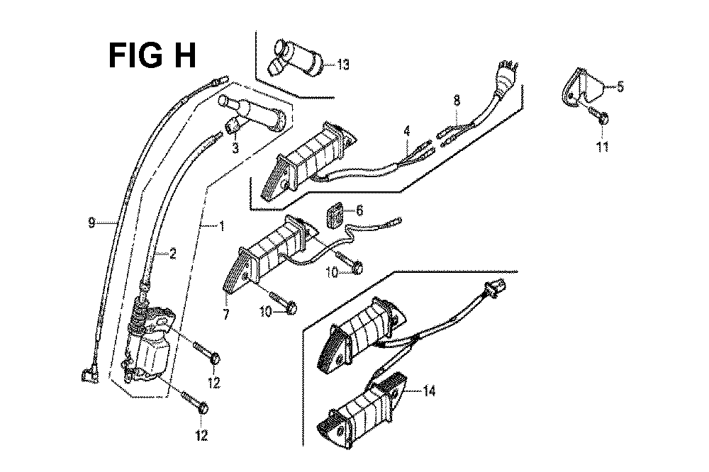 Fig-14 Diagram and Parts List for GX160H1 Type VSPP Honda Engine