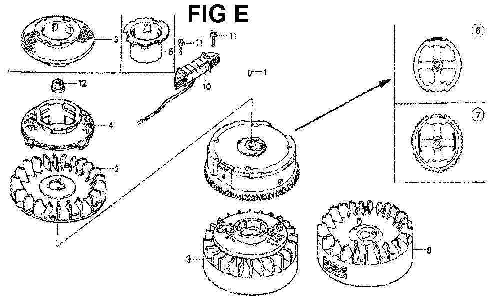 Fig-6 Diagram and Parts List for GXV160K1 Type SFL Honda Engine