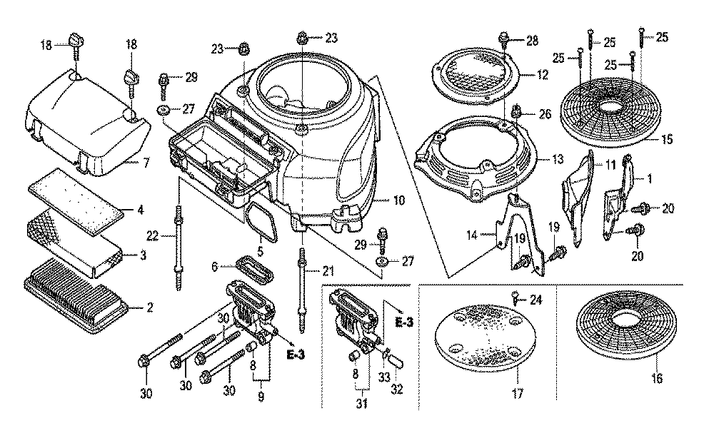 Fig-0 Diagram and Parts List for GXV530R Type UXE3 Honda Engine