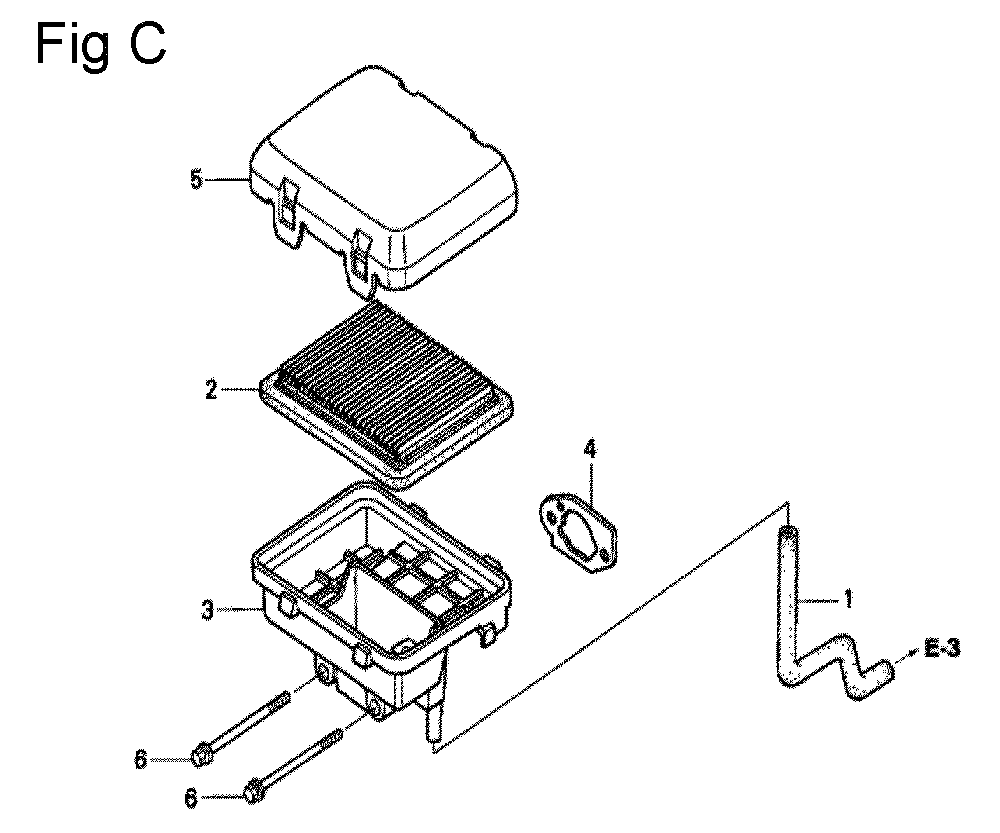 Fig-3 Diagram and Parts List for GC135 Type VHJ Honda Engine
