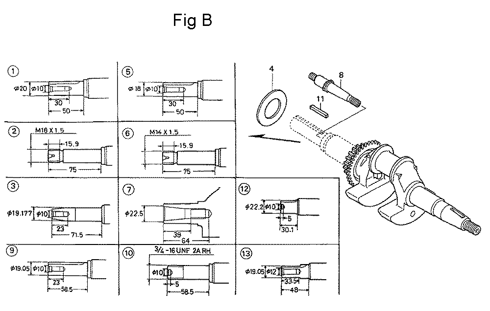 Fig-2 Diagram and Parts List for GC135 Type QHA2 Honda Engine