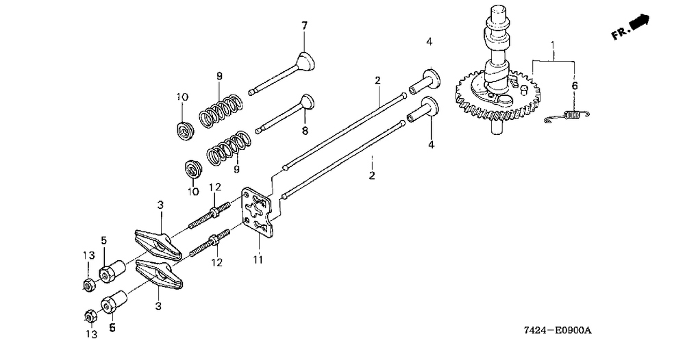 Camshaft Diagram and Parts List for HP400 (Type  BA)(NAA-2000001 - 2299999) Honda Lawn Tractor Accessories