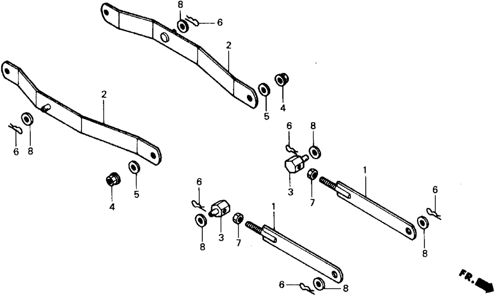 Cutter Deck Link I Diagram and Parts List for CD4538 (Type  SA)(RZAS-1000001 - 9999999) Honda Lawn Tractor Accessories