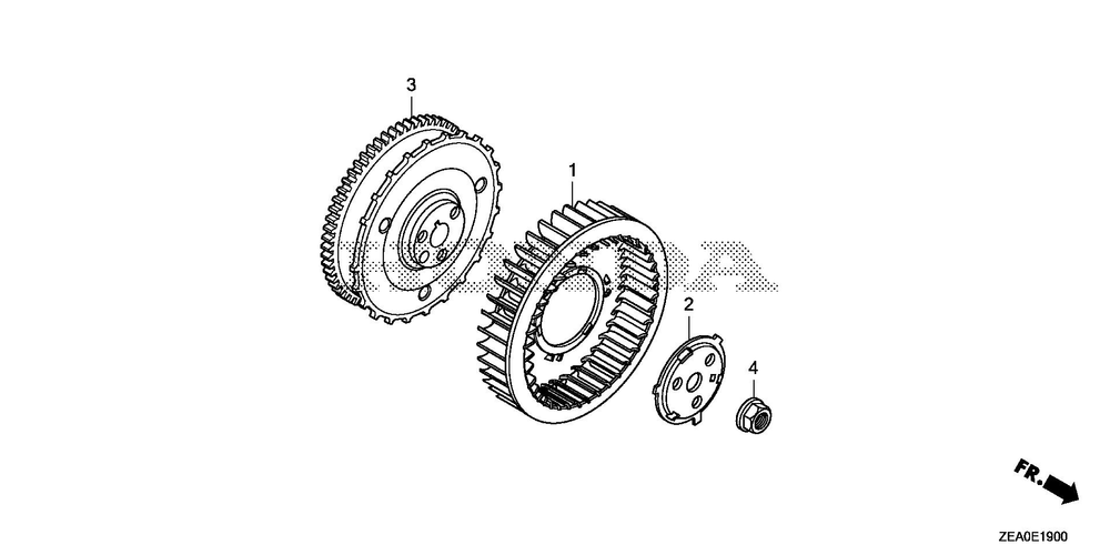 Flywheel Diagram and Parts List for GX700IRHX (Type BXF)(GCAUH-1000001-9999999) Honda Engine
