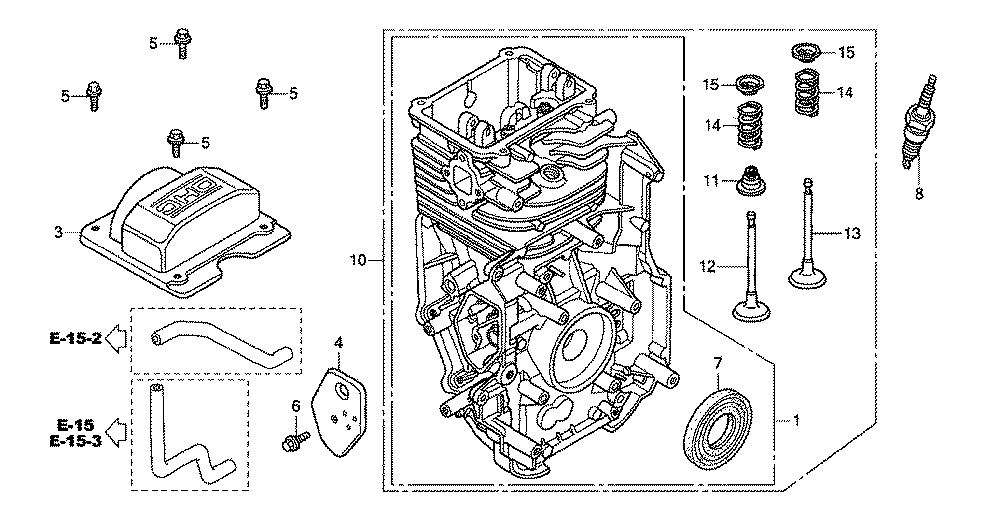 Fig-0 Diagram and Parts List for GC160A Type DEAF Honda Engine