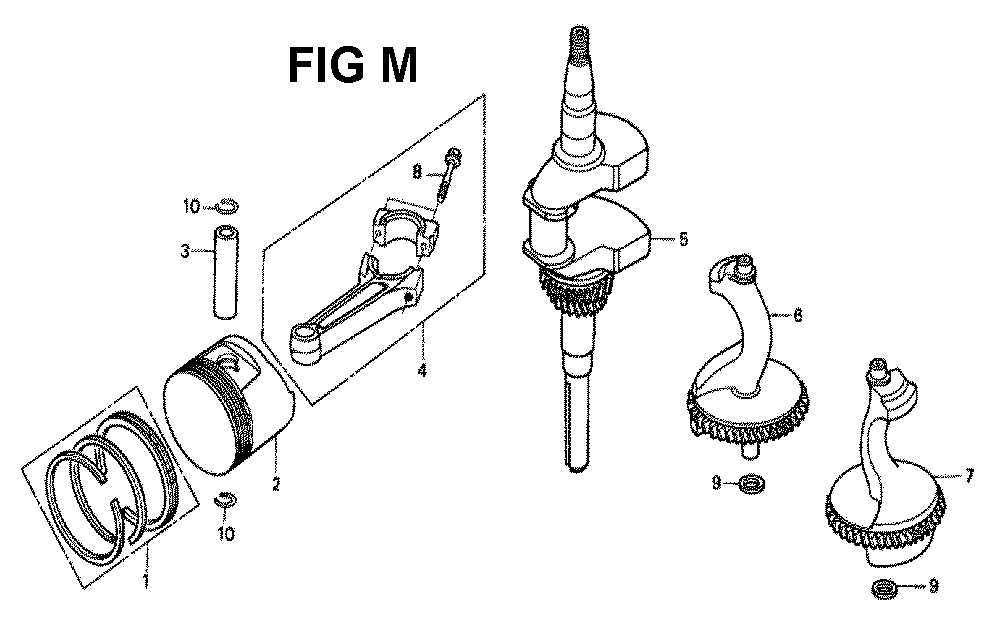 Fig-8 Diagram and Parts List for GXV340K2 Type DNE6 Honda Engine