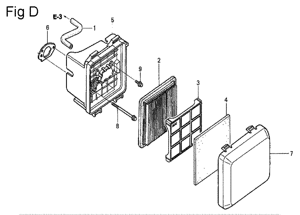 Fig-4 Diagram and Parts List for GSV190A Type A4G7 Honda Engine