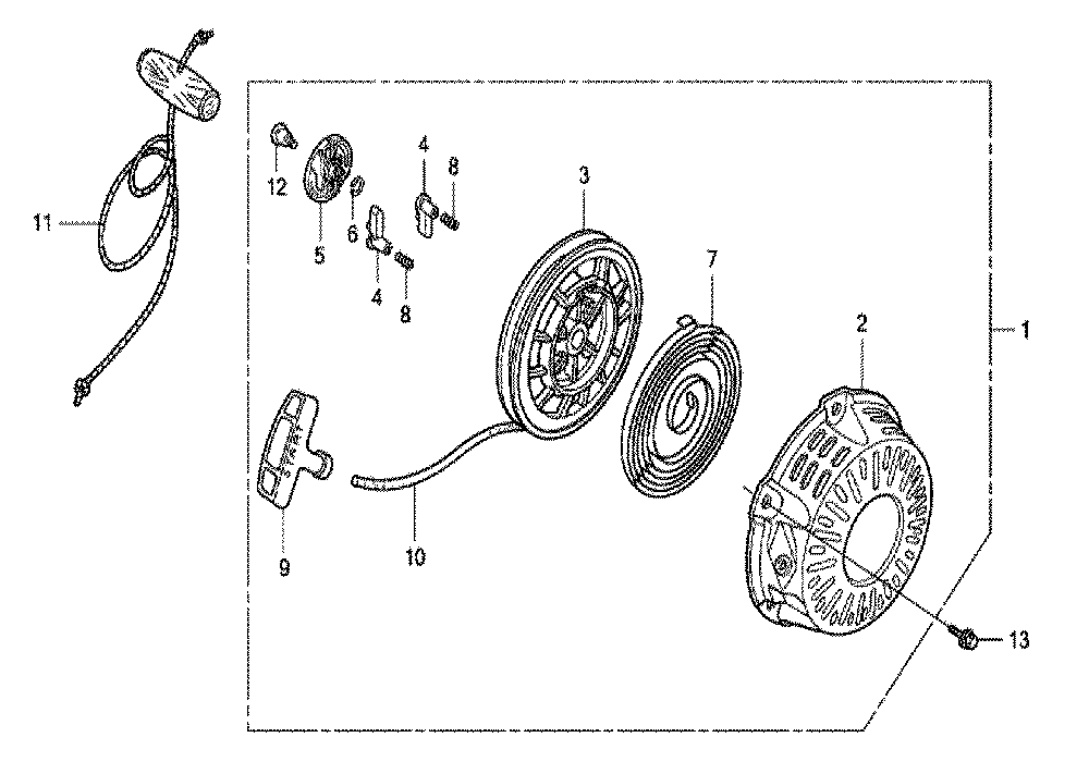 Fig-0 Diagram and Parts List for GX120K1 Type LDB3 Honda Engine