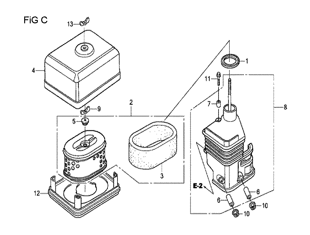 Fig-3 Diagram and Parts List for GX120T1 Type QXS2 Honda Engine