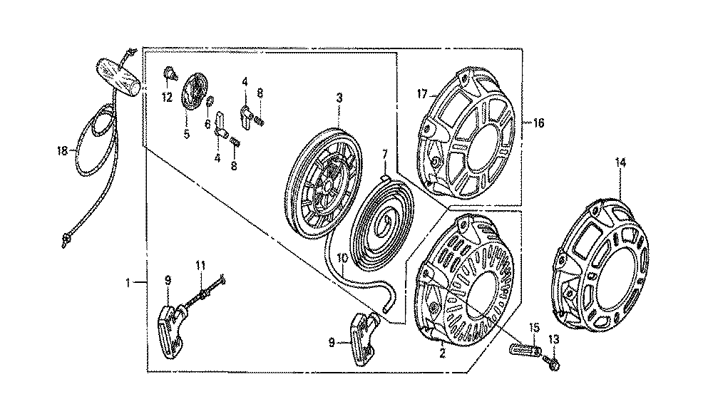 Fig-0 Diagram and Parts List for GX160K1 Type QWM2 Honda Engine