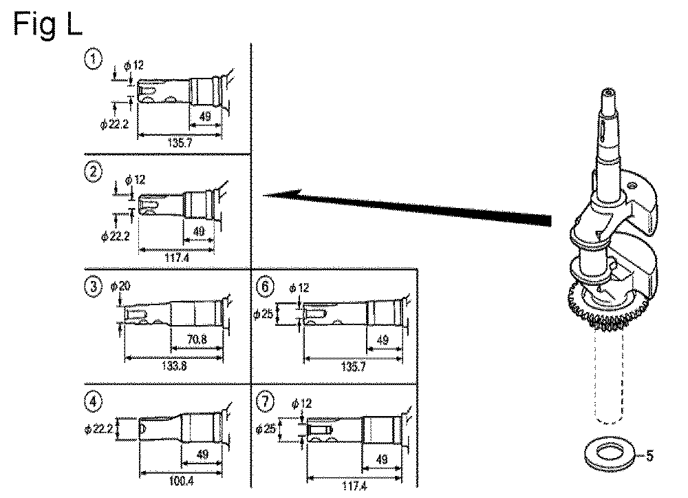 Fig-12 Diagram and Parts List for GSV190A Type N2G7 Honda Engine