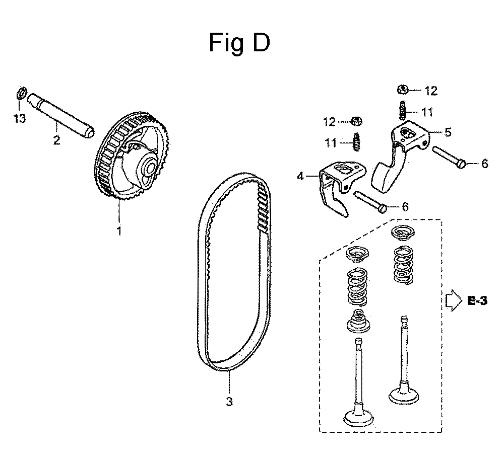 Fig-4 Diagram and Parts List for GC160 Type QHA1 Honda Engine