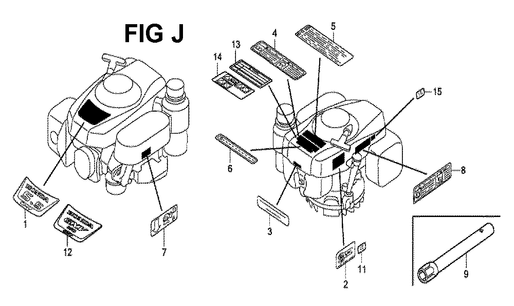 Fig-5 Diagram and Parts List for GXV160H2 Type SFL1 Honda Engine