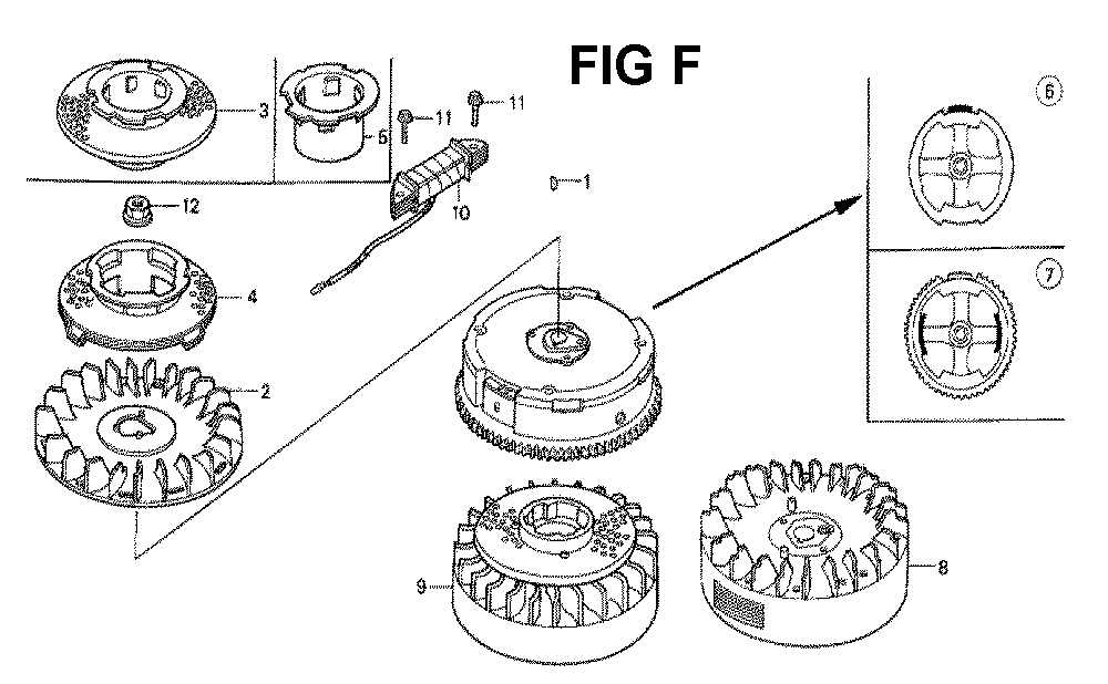 Fig-4 Diagram and Parts List for GXV160 Type N1 Honda Engine