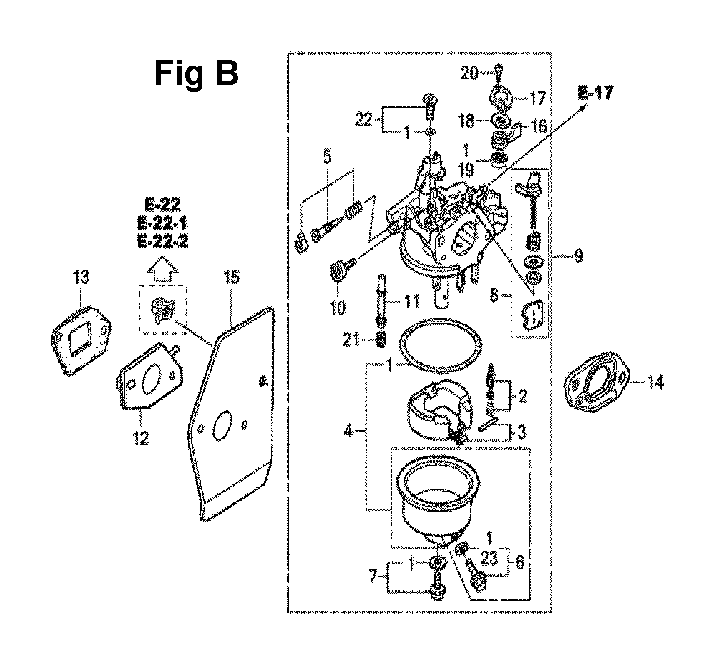 Fig-11 Diagram and Parts List for GXV160UH2 Type N1F2 Honda Engine