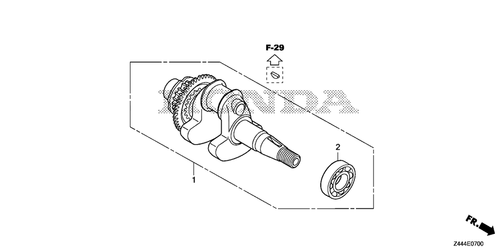 Crankshaft Diagram and Parts List for EU2200IT (Type  AG)(EAMT-1000001 - 9999999) Honda Generator
