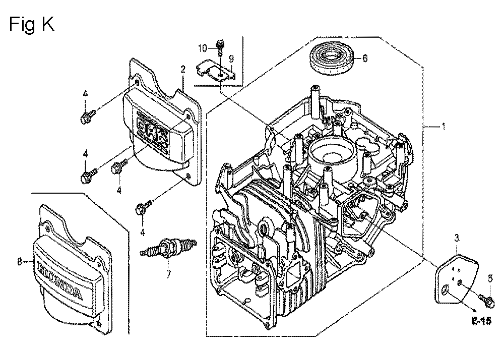 Fig-11 Diagram and Parts List for GCV190LA Type N5AP Honda Engine
