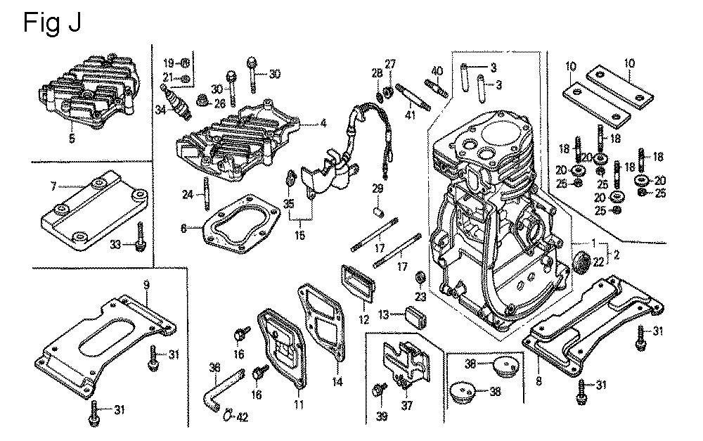 Fig-10 Diagram and Parts List for G100K2 Type MMB Honda Engine