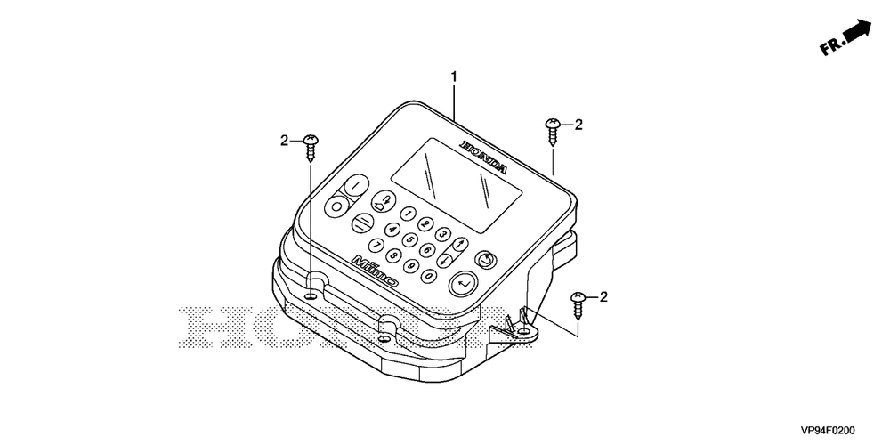 Control Panel Diagram and Parts List for HRM3000K1 (Type  A)(MBFF-1000001 - 9999999) Honda Lawn Mower